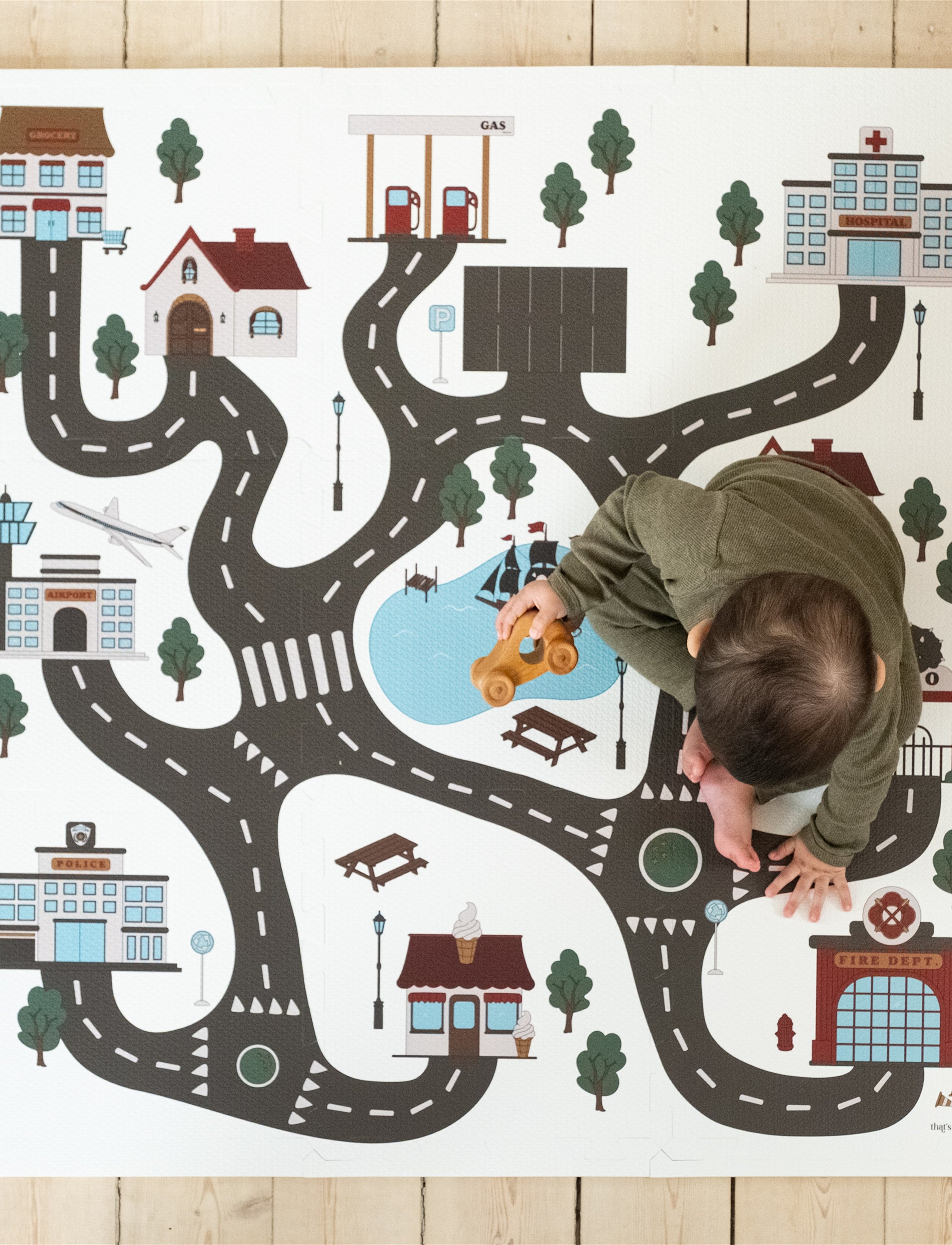 Alva Foam Play Mat Square - Roadtrip