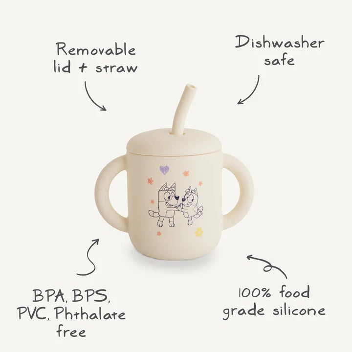 Bluey x Mushie Silicone Training Cup + Straw