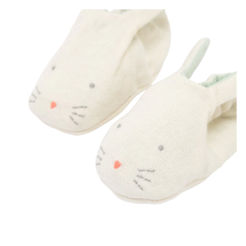 Mint Bunny Baby Booties