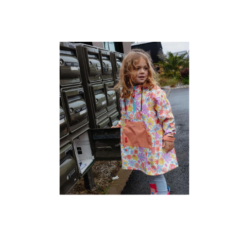 Poncho Impermeable Retro Flowers