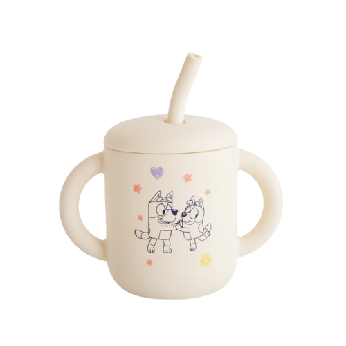 Bluey x Mushie Silicone Training Cup + Straw